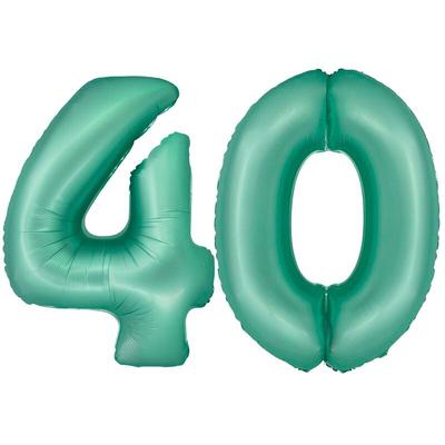 XL Folienballon mint grün Zahl 40