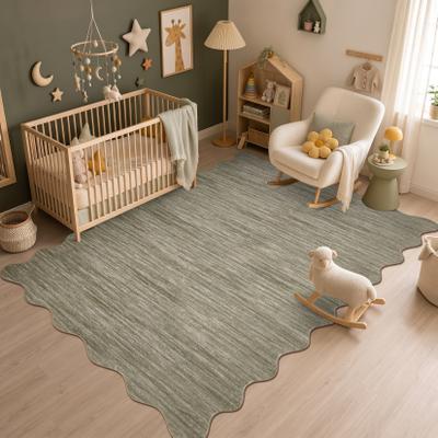 Garvee Scalloped Modern Washable Area Rugs for Living Room