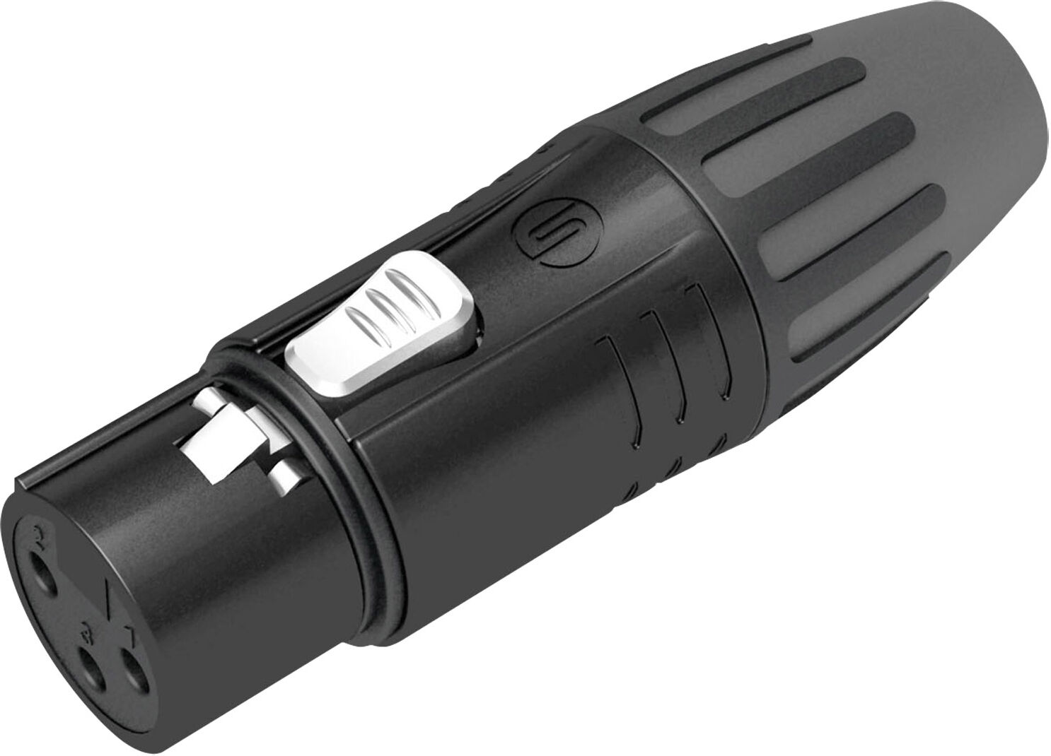 Seetronic Xlr 3p-Stecker – Weiblich, Silberne Kontakte, Schwarzes Gehäuse