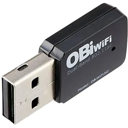 HP Poly OBi WiFi 5G Wireless-AC USB-Adapter (Ethernet, USB), Netzwerk Adapter, Schwarz