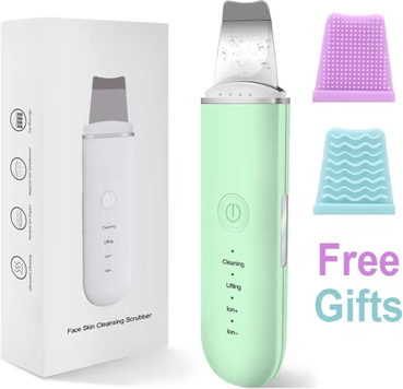 Inspire Curations Ultrasonic Skin Scrubber Face Spatula Blackhead Remover Facial Cleansing Tool green