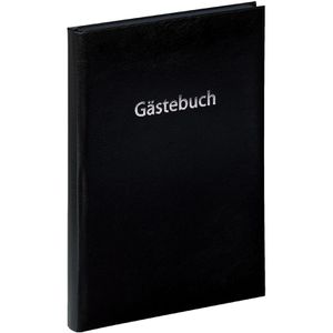 Pagna Gästebuch 30905-01, schwarz, 19 x 26 cm, blanko weiß, Hardcover mit Prägung, 96 Seiten