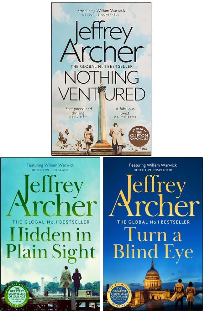Pan William Warwick Novels Collection 3 Books Set By Jeffrey Archer (Nothing Ventured, Hidden in Plain Sight, Turn a Blind Eye)