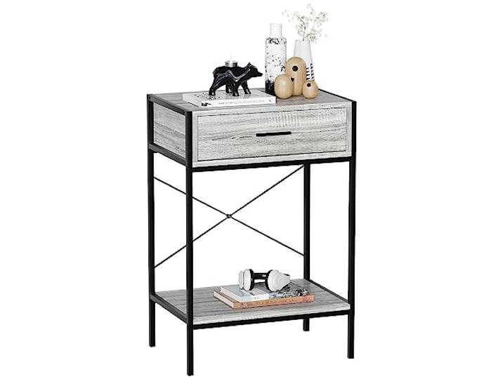 Vida Designs Brooklyn Tables Consoles\, Gris\, 1 Drawer