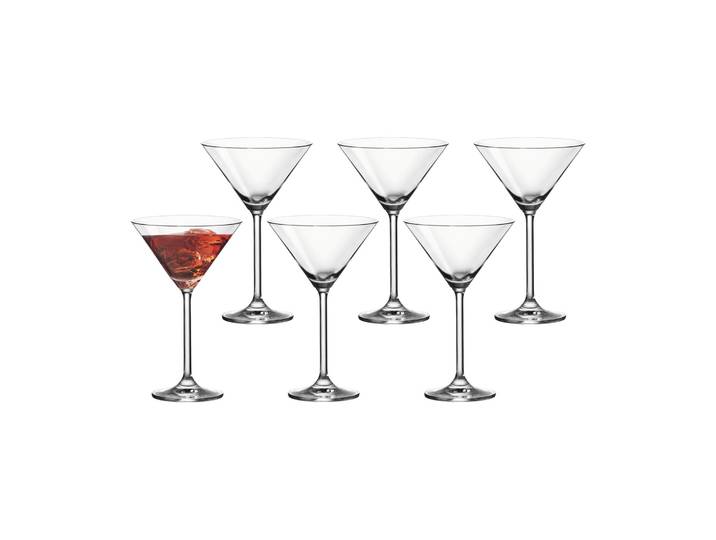 Martiniglas LEONARDO Martinigläser Daily 130 ml 6er Set transparent , bunt (transparent), Glas, Trinkgefäße, Martiniglas