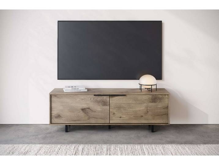 OTTO home Lowboard Dinant TV-Board mit 2 Klappen und Kabeldurchführung, Metallgriffe, TV-Kommode mit 2 Klappen, Kabeldurchführung, Metallgriffe -und Füße
