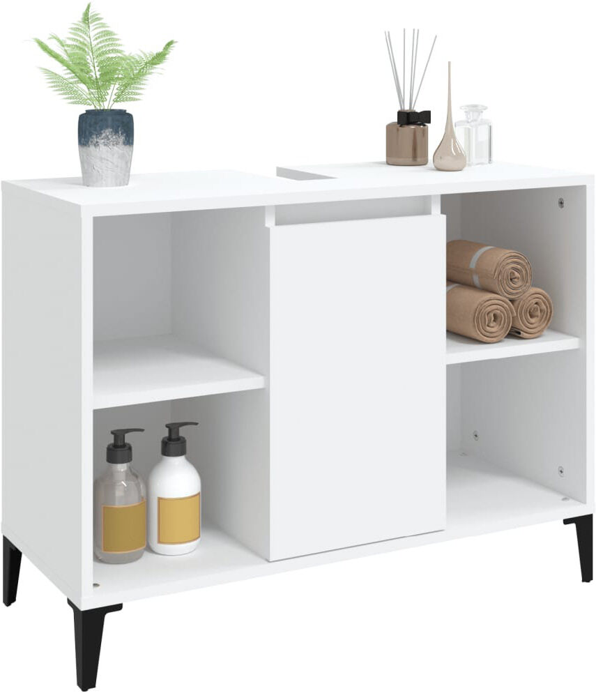 Latitude Run Skagway Freestanding Bathroom Cabinet White 60cm H X 80cm W X 33cm D