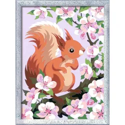Ravensburger Beschäftigung - CreArt - Malen nach Zahlen  20064 - Neugieriges Eichhörnchen – Kinder ab 9 Jahren