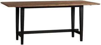Intercon Austin Solid Mango Fixed Top Trestle Counter Table, Black and Natural Two-Tone