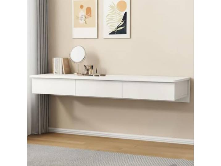 PGZMDTWI Schwebender Schminktisch, Wandtisch, Holz-Organizer Holzwerkstoff, Geräumige Schubladen und Minimalistischer Stil für Schlafzimmer, Arbeitszimmer(C2,140 cm55.12 in)
