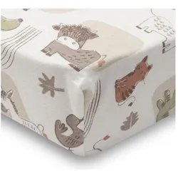 Jollein, Fixleintuch Babybett, Spannbettlaken Jersey 70/75x140/150cm - Barn Buddies (140 x 70 cm)
