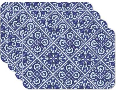 CounterArt Daffodil Retreat 4 Pack Reversible Easy Care Flexible Plastic Placemats Made in The USA BPA Free PVC Free Easily Wipes Clean