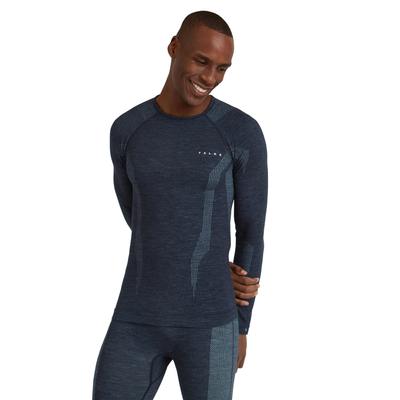Langarmshirt FALKE "FALKE Langarmshirt", Herren, Gr. M, blau (space blau (6116)), Shirts Langarmshirt
