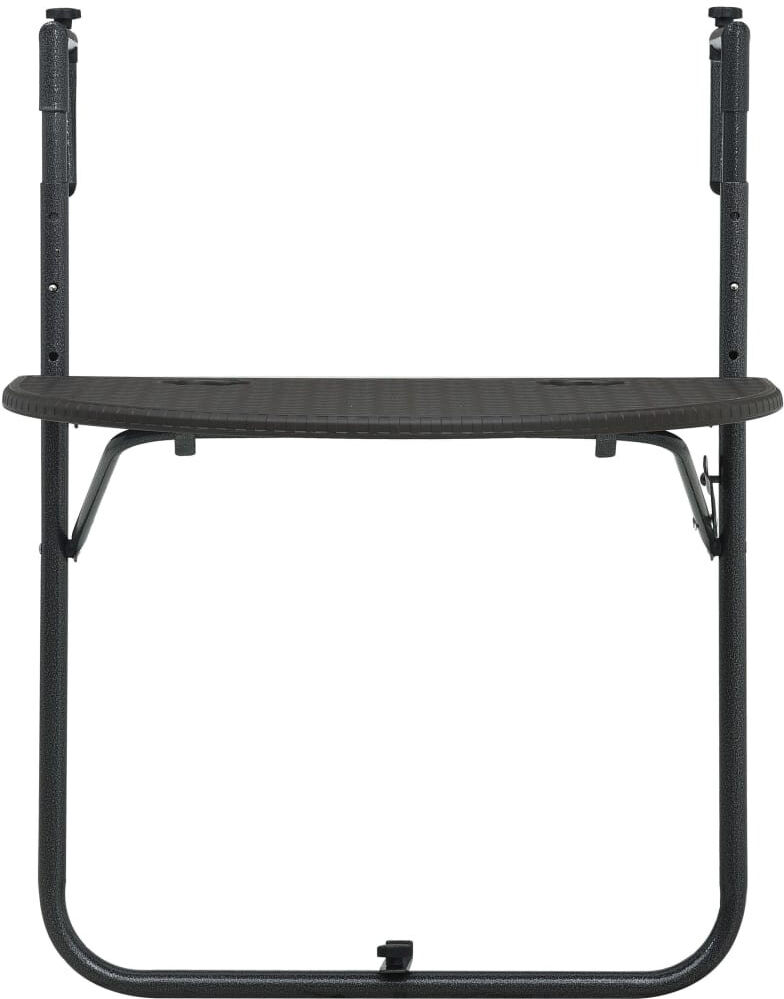 Dakota Fields Reis Half Moon Steel Outdoor Balcony Table - 60 cm W 64 cm D Brown