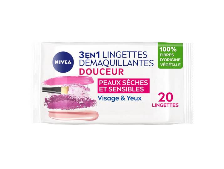 NIVEA Lingettes Démaquillantes Visage Douceur 20 Lingettes