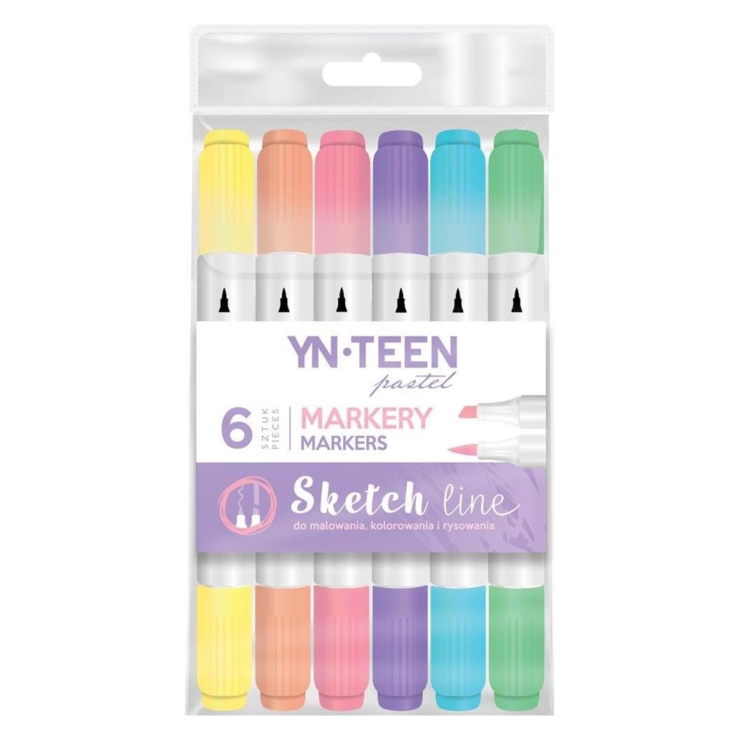Interdruk Marker Sketch Line Pastell 6 Farben YN TEEN (6x) (446799)