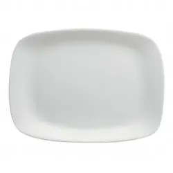 Bormioli Platte Parma rechteckig 34x24cm zum Anrichten aus weißem Opalglas