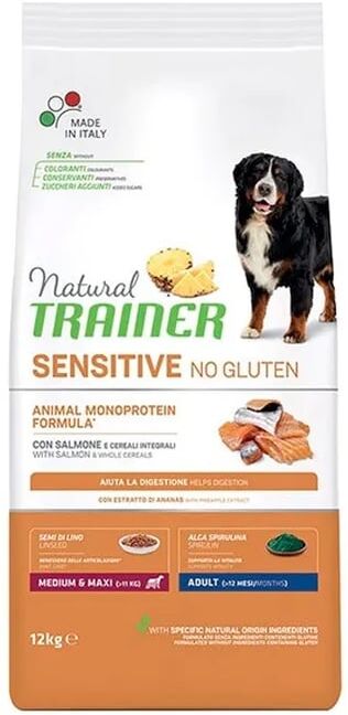 Trainer Natural Sensitive Sem glúten Cão Adult Medium-Maxi Salmão 12 Kg