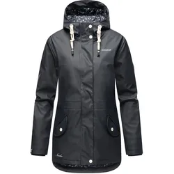 NAVAHOO Damen Warmer Regenjacke Wasserdichter Regenmantel mit Kapuze Oceans Heart