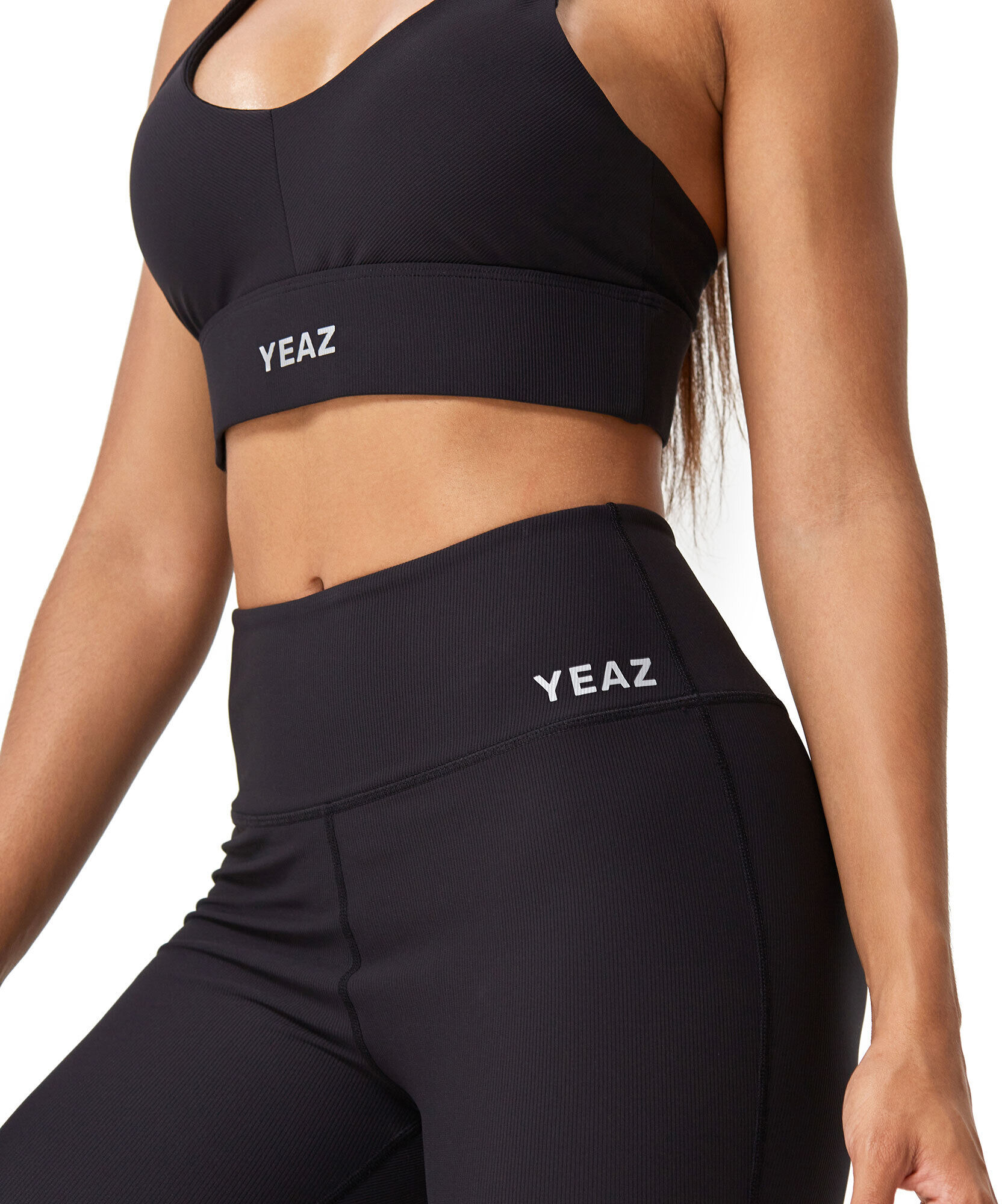 Sporttop YEAZ "Top VIBRANT", Kinder, Gr. L, schwarz, Obermaterial: 87% Nylon NY. 13% Elasthan EL., Tops Sporttop
