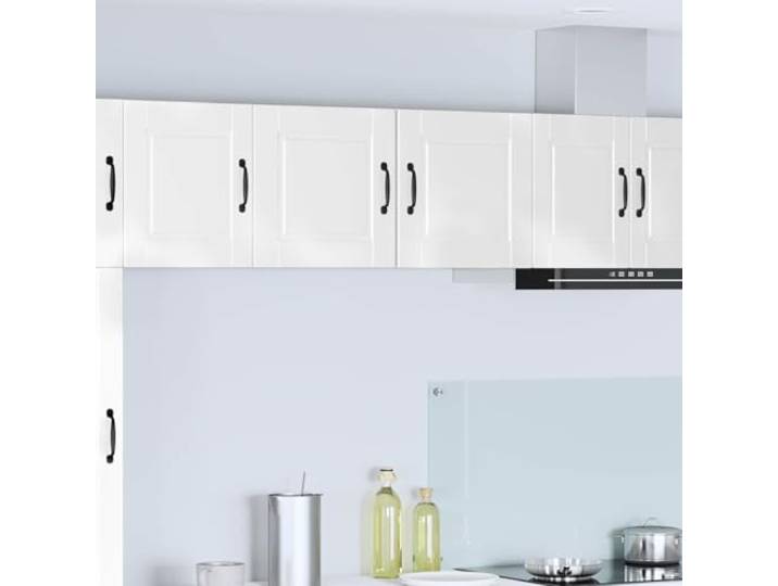 KGTKGTYER Porto 2 Wand-Küchenschrank, Holzwerkstoff Schränke Weiß Hochglanz-Finish, Platzsparende Wandmontage, Modernes Design, 2 Regalfächer