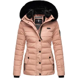 NAVAHOO Damen Warme Steppjacke Winterjacke mit weicher Kunstfell-Kapuze Milianaa