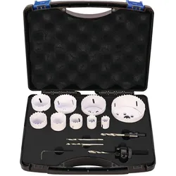 PROMAT Lochsägen Satz Set 19-68mm Schnitttiefe 38mm Bi-Metall im Koffer, 13 tlg.