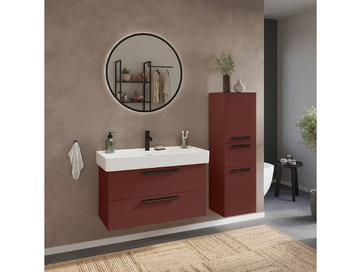 Meuble midi 40 x 130 x 35cm Rouge/Rouge
