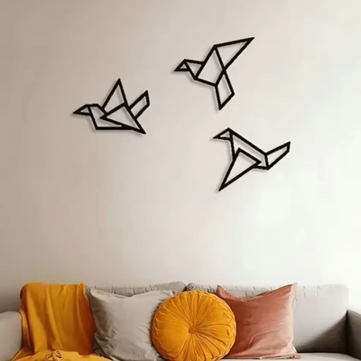 Inspire Curations 3 Piece Modern Bird Silhouette Wall Art Minimalist Iron Hanging Decor Set 3 Piece Modern Bird Silhouette Wall Art Minimalist Iron Hanging Decor Set