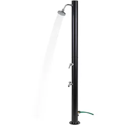 KZ GARDEN Solar Outdoor Dusche 20L Höhe 217cm 3.5Bar Ø 15cm Schwarz Verchromter Duschkopf und Mischer Gartendusche Pool Strand KZ