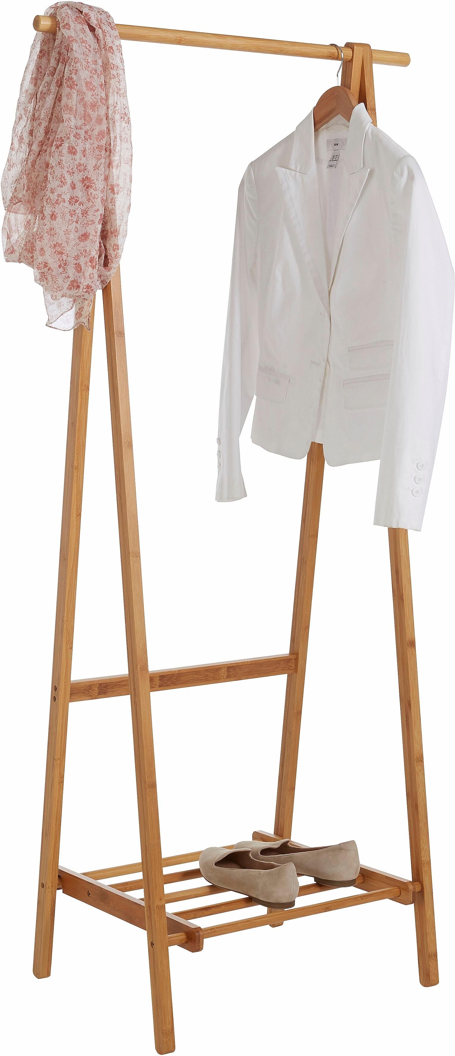 Kleiderständer MY HOME "Garderobenständer Bamboo", beige (natur), B:44,5cm H:159cm T:73,5cm, Bambus, Garderobenständer, Kleiderständer natur Einheitsgröße
