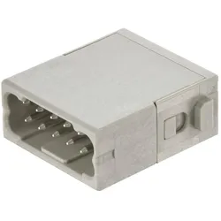 Harting Han DD Push-In module male, Elektronikkabel + Stecker, Grau
