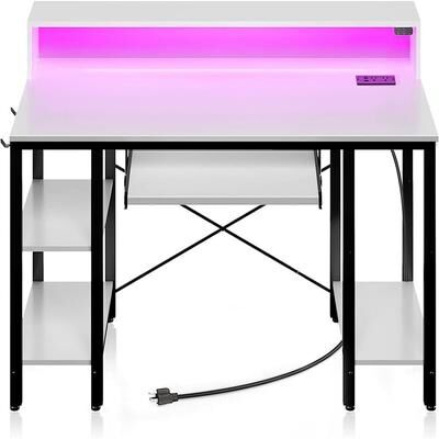 No Gaming Desk with Storage Shelves