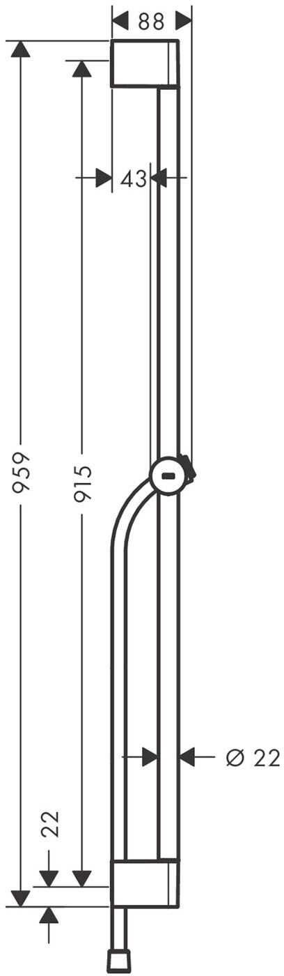 Hansgrohe Unica Pulsify Brausestange 90 cm mit Halter und Brauseschlauch