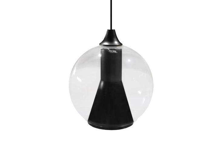 Suspension métal cable asymétrique noir D18cm