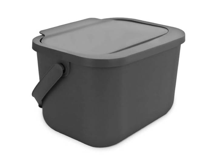 Practic Mini Bini afvalemmer voor biologisch afval met filter, grijs, 6 l, van 35% biologisch materiaal, gerecycled materiaal