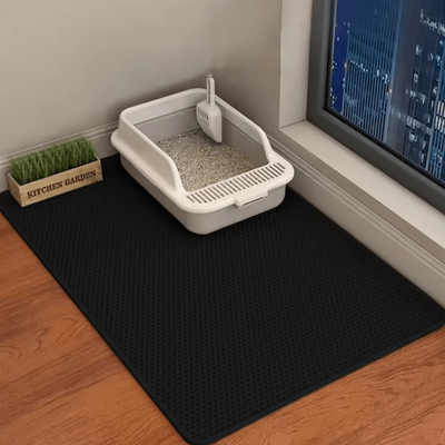 Inspire Curations PawShield Waterproof Double Layer Cat Litter Mat black 60x90cm