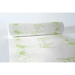 MANK Tischläufer aus Airlaid - Hochzeit in Grün 40 cm x 24 m , 1 Stück - Tischdecke Tischtuch Tischband