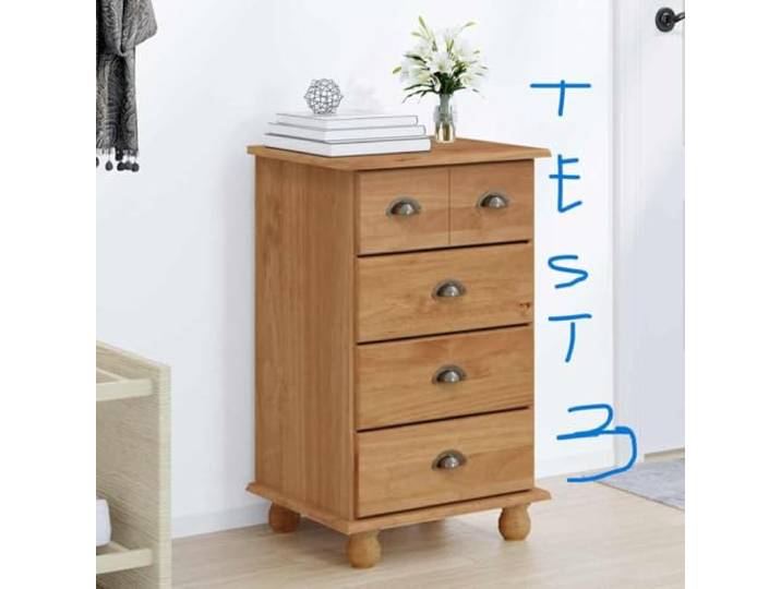 HKQWPBF Schubladenkommode 5 Schubladen Kiefernholz Braun 48.5x40x79 cm Massives Kiefernholz, Muschelzugriffe, vielseitig für Schlafzimmer und Wohnzimmer, einfache Montage