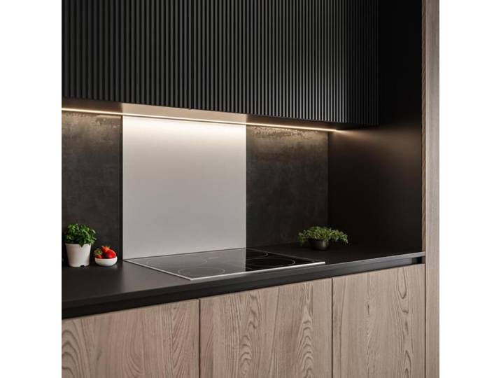 Crédence cuisine fond de hotte verre brillant GLASSY - Blanc l 90 x H 70 cm