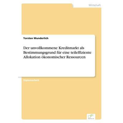 Der unvollkommene Kreditmarkt als Bestimmungsgrund für eine teileffiziente Allokation ökonomischer Ressourcen, Taschenbuch von Torsten Wunderlich,