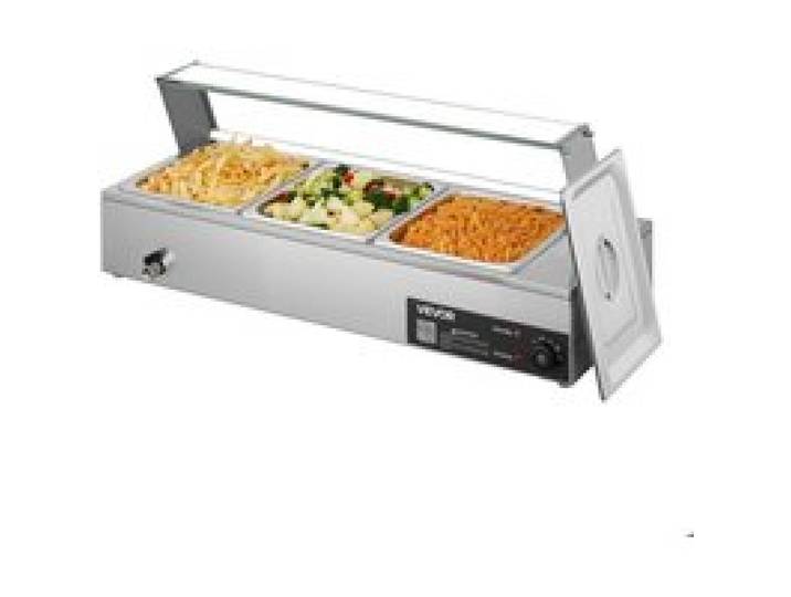 Luscriate - Chauffe-plat électrique 1500 W 3 bacs 1/2 inox 30-85°C