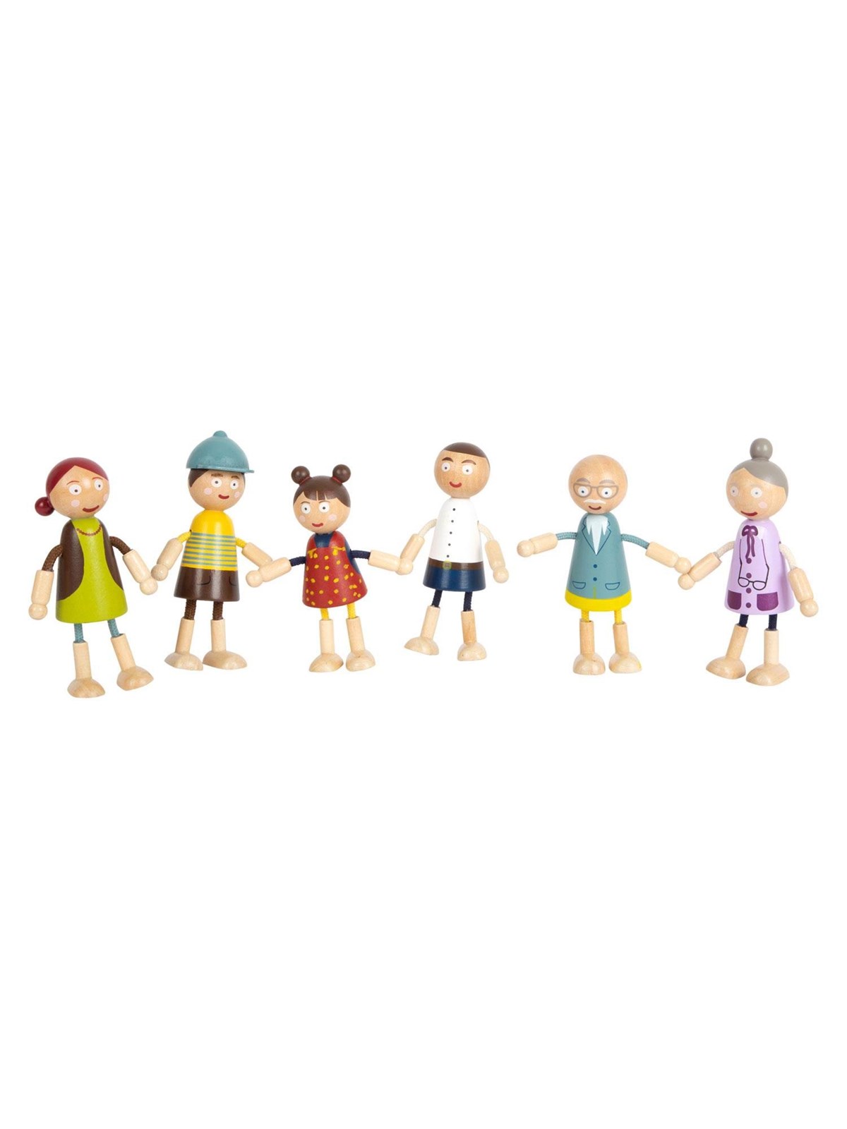 Small Foot - Wooden Dollhouse Family Bendable 6pcs