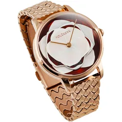 Holzkern Damen-Armbanduhr Rosetta Perlmutt/Jaspis