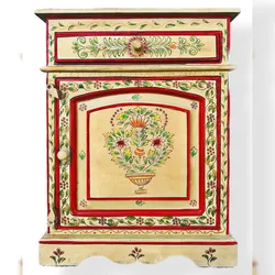 OPIUM OUTLET Asia Kommode Nachttisch Nachtschrank Nacht-Konsole Schrank Möbel aus Holz "CHEST-IRF" handbemalt kolonial asiatisch orientalisch