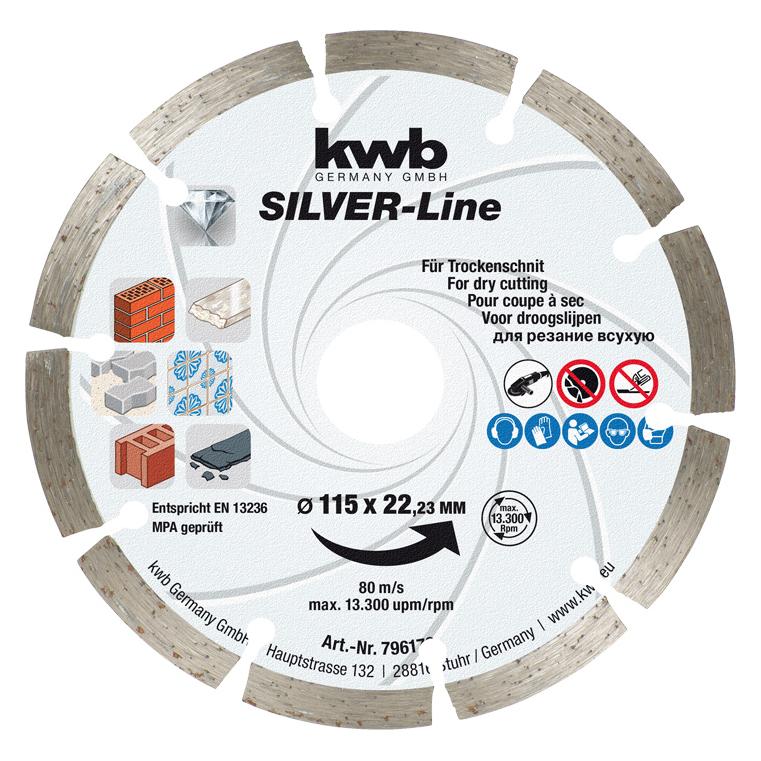kwb 796170 Diamanttrennscheibe Durchmesser 115 mm Bohrungs-Ø 22.23 mm Ziegel, B (796170)