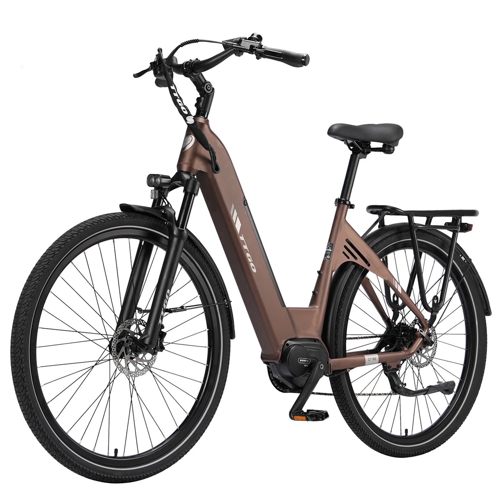 TTGO C7 SE Pedelec für Erwachsene, 36V 18Ah Akku, 28"×2,0 Zoll Reifen, Elektrofahrrad für Stadt- und Arbeitswegpendeln