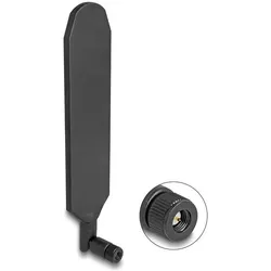 Delock 5G LTE Antenne SMA Stecker 3 dBi omnidirektional drehbar mit Kippgelenk schwarz, Netzwerkantenne