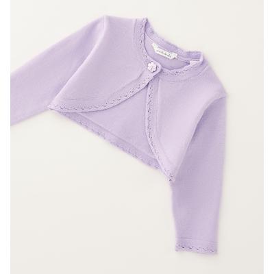 Cardigan MINIBANDA "BABY GIRL KNITWEAR", Mädchen, Gr. 74, lila, 72% Viskose, 28% Polyester, Strickjacken