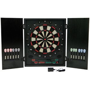 Best-Sporting Dartscheibe Glasgow Kabinett, elektronisch, 1 - 8 Spieler, aus Kunststoff, mit 12 Pfeilen, für Softdarts